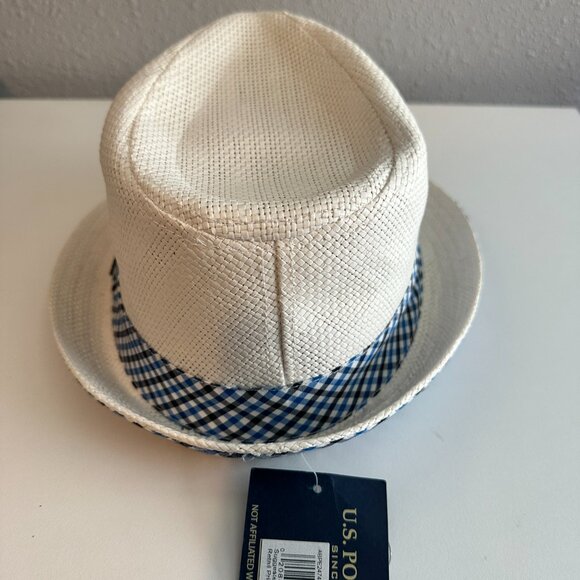 U.S. POLO ASSN. | Men’s Fedora Hat  | White, Blue | M/L - Picture 10 of 11